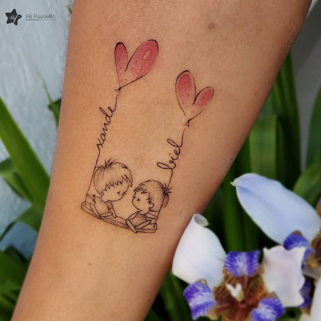 tatuagem pequena mãe e filho