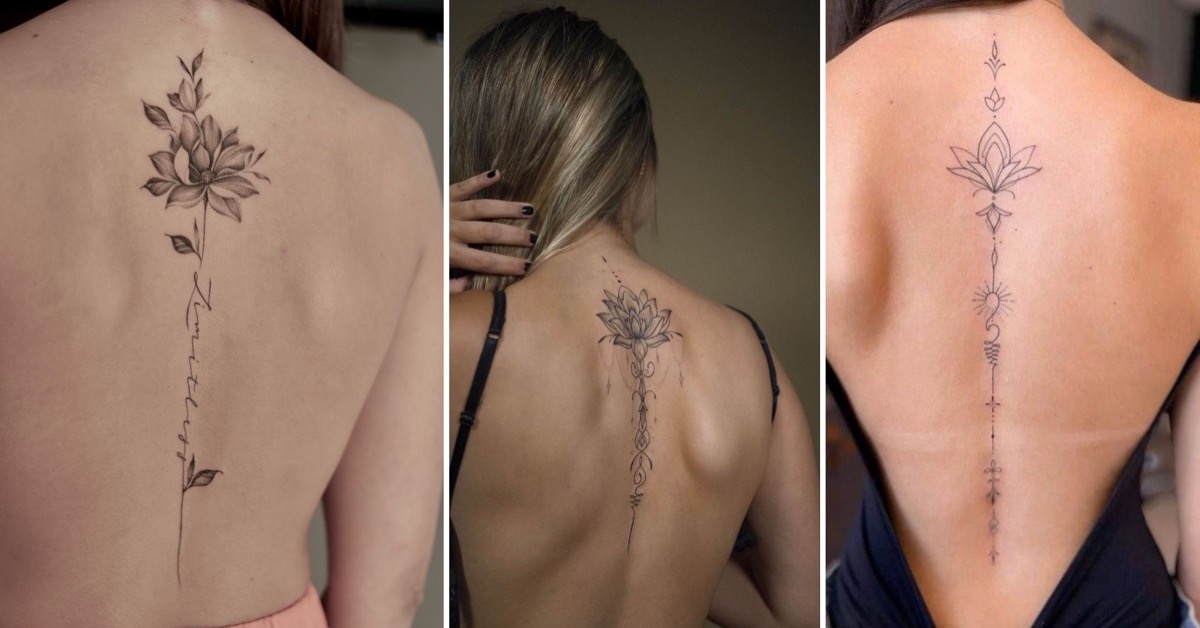 tatuagem floral costas