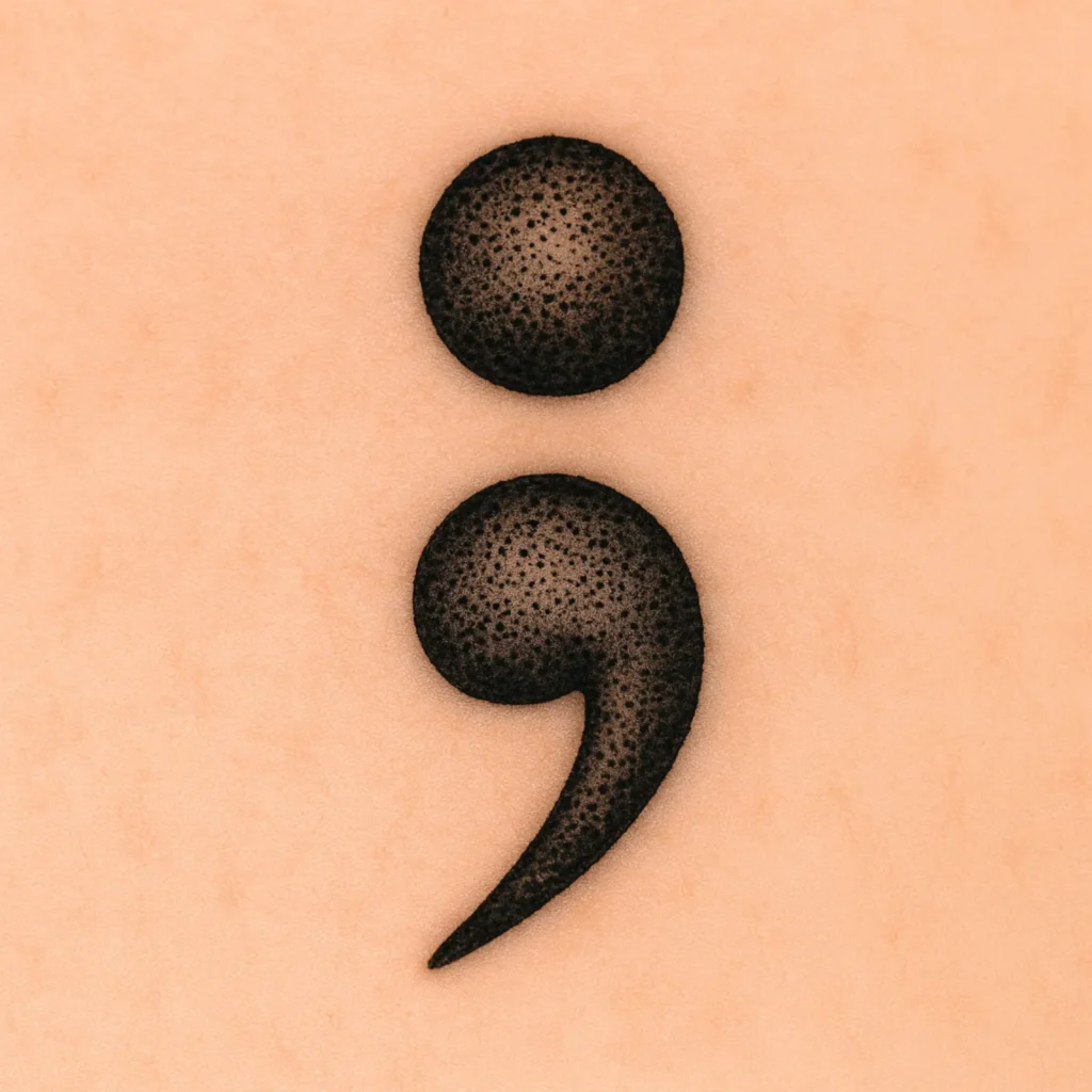 símbolo ; tatuagem
