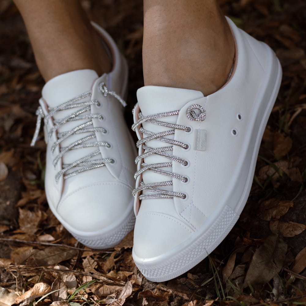 tênis branco feminino lona