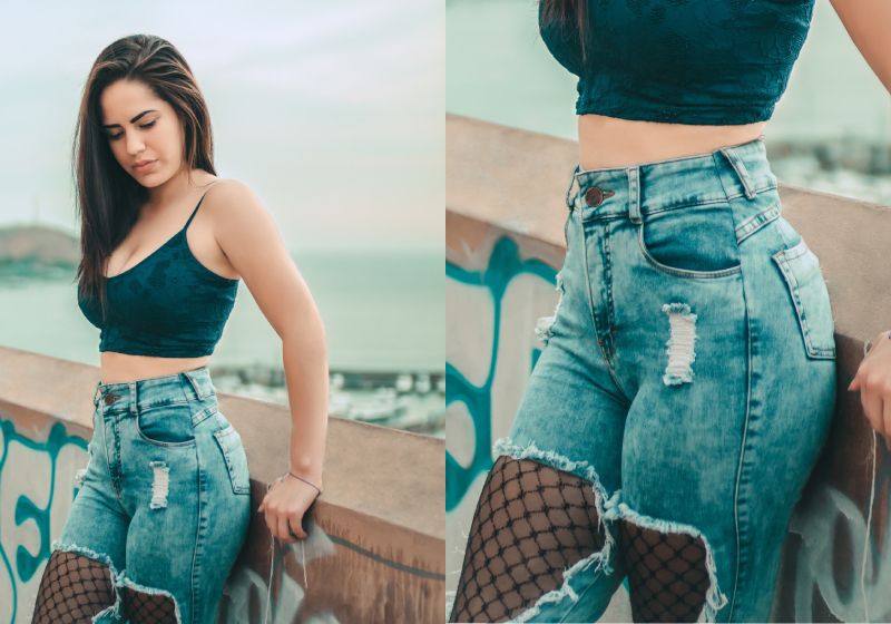tênis meia com calça jeans destroyed