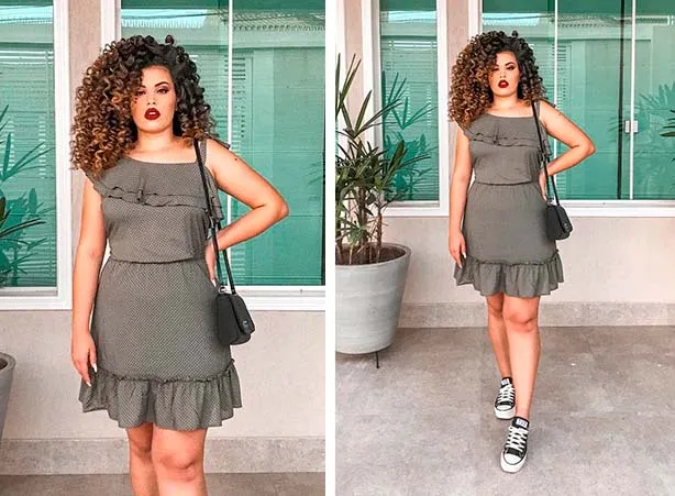 como usar tênis preto com vestido