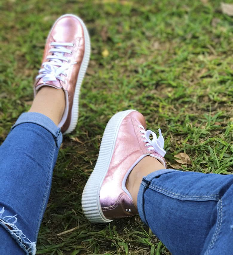 tenis rosa looks