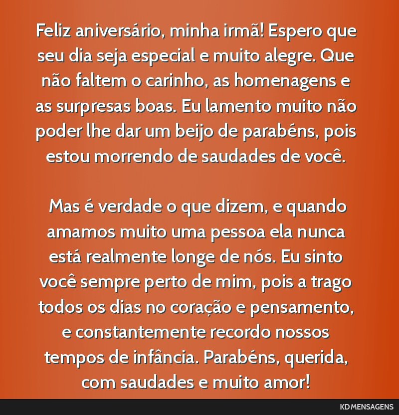 texto de aniversario para irma