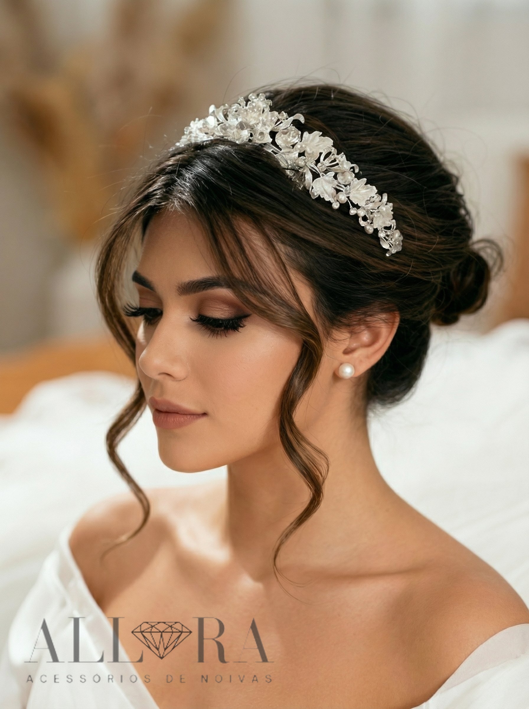 tiara para trança de noiva