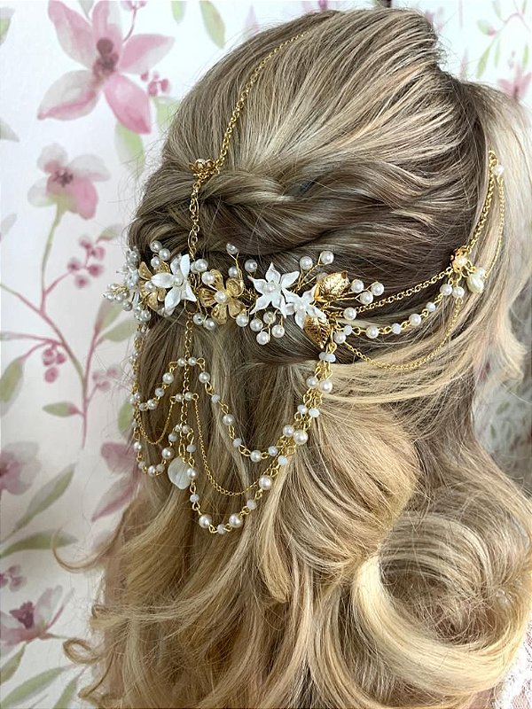 tiara de noiva prateada