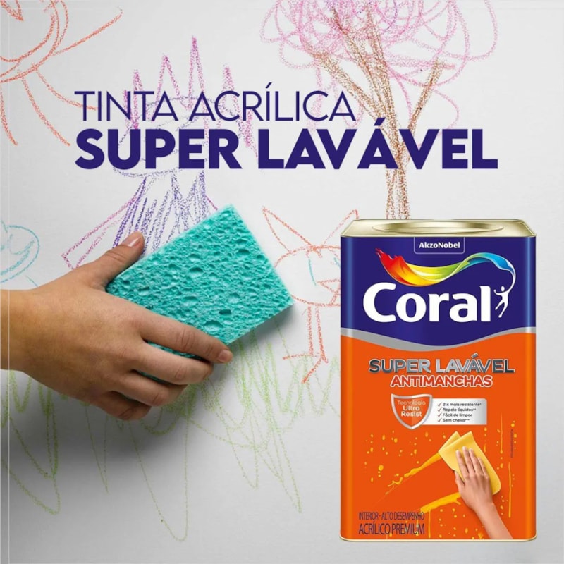tinta acrílica lavável 18 litros preço