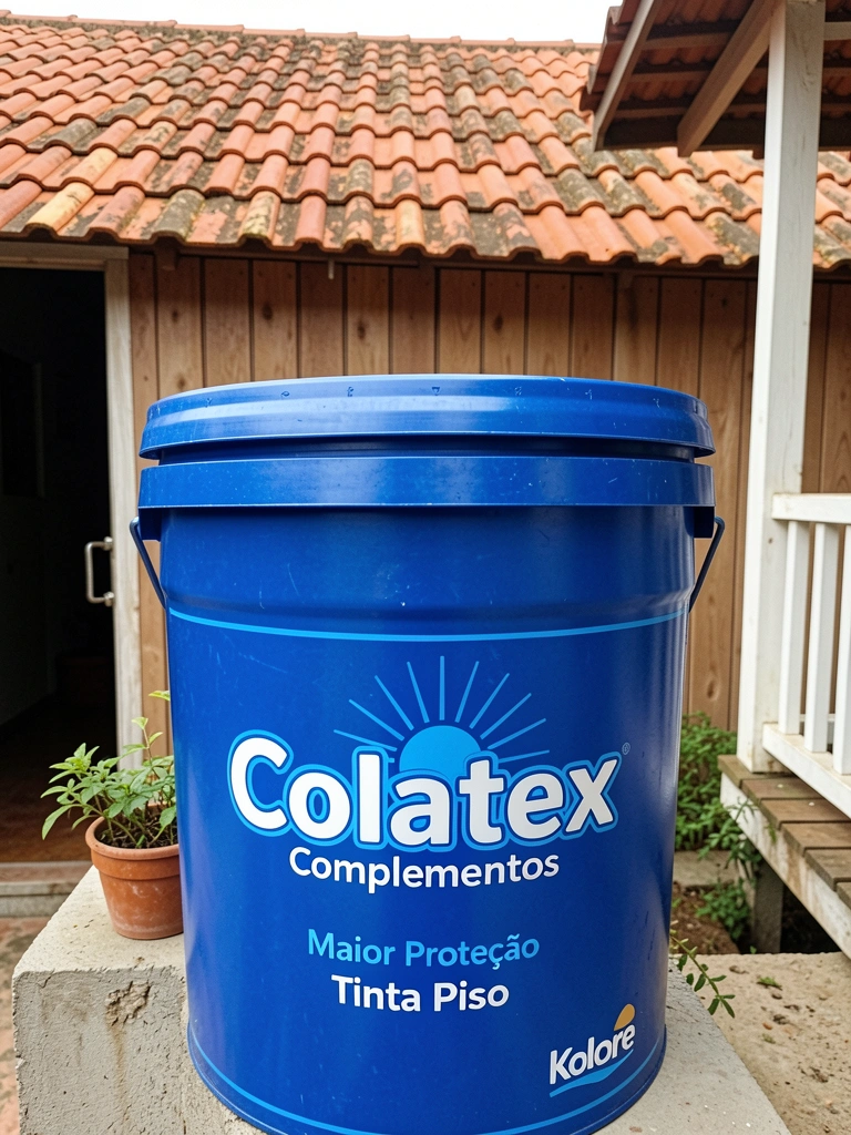Planilha de custos com valores de tinta e materiais para piso externo.