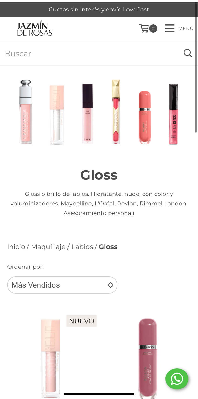 gloss com efeito molhado