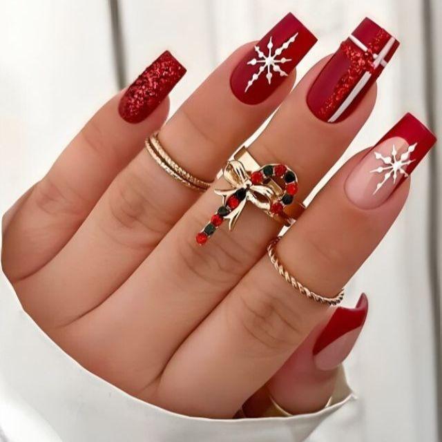 unha de natal Papai Noel
