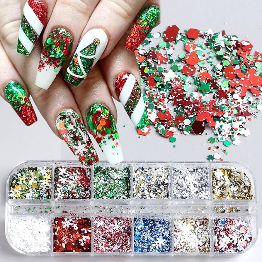 unha de natal decorada