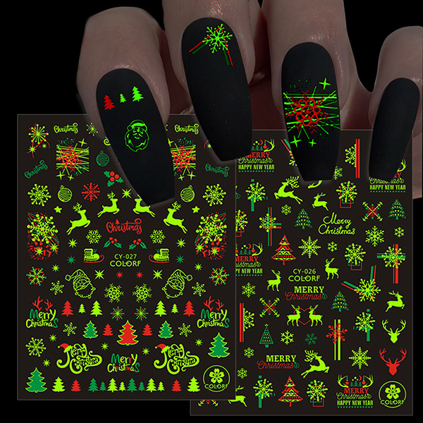 unha de natal glitter