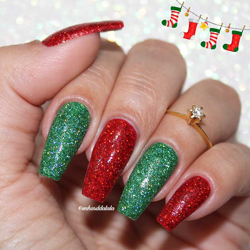 unha de natal adesivo