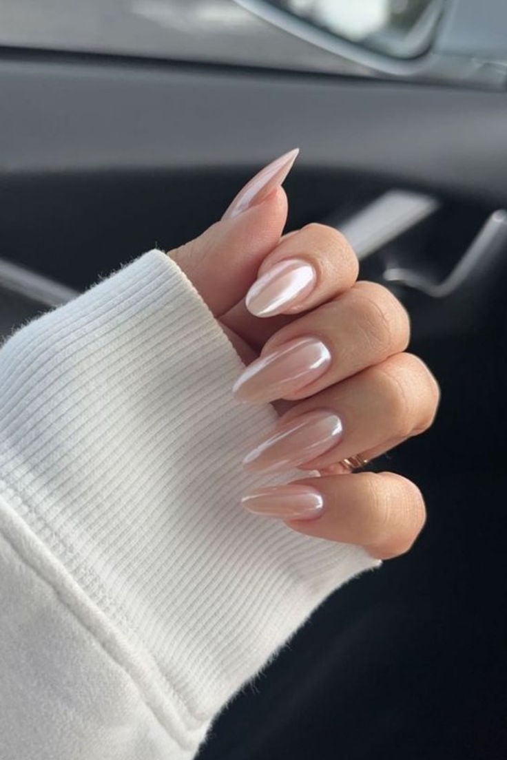 unhas de noiva nude