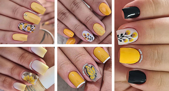esmalte amarelo pastel