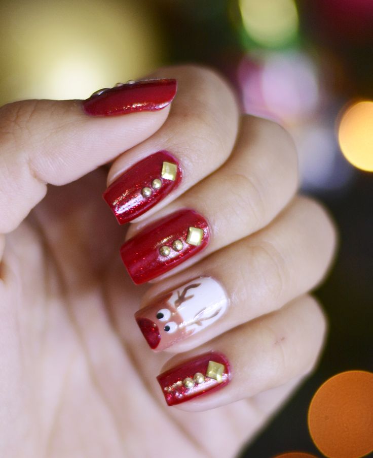unha de natal simples