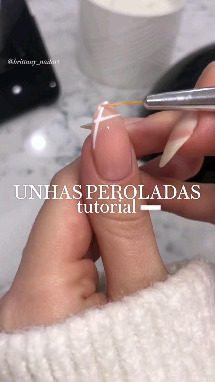 Unha em gel com glitter