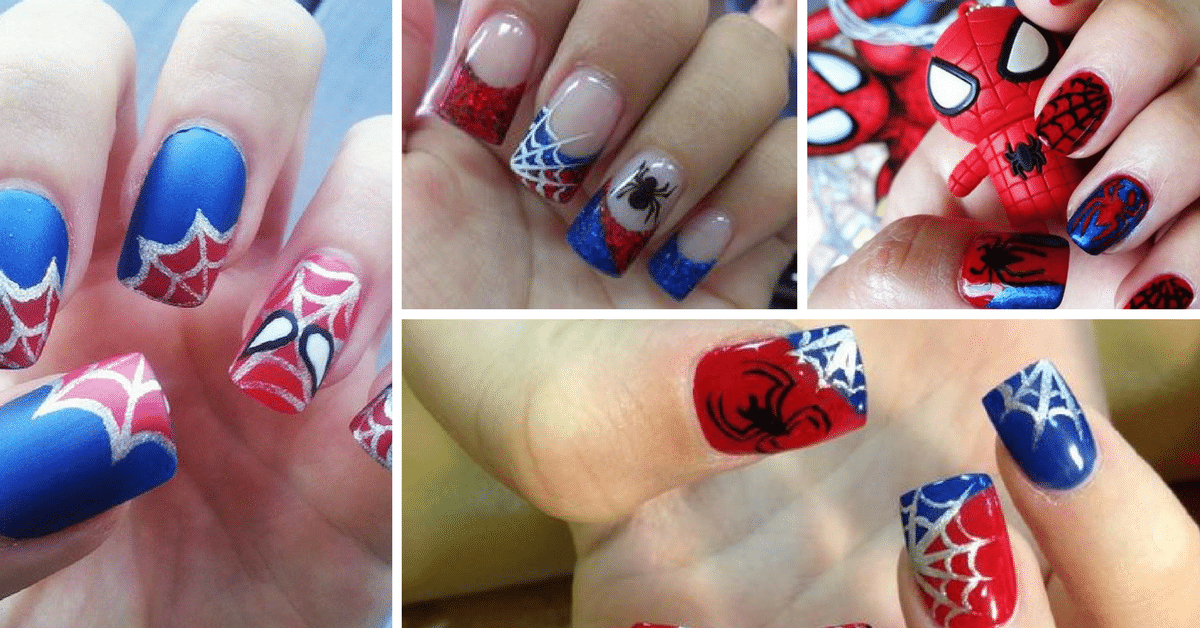 nail art homem aranha fácil