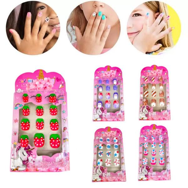 unhas com adesivos