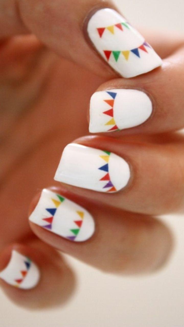 nail art junina fácil