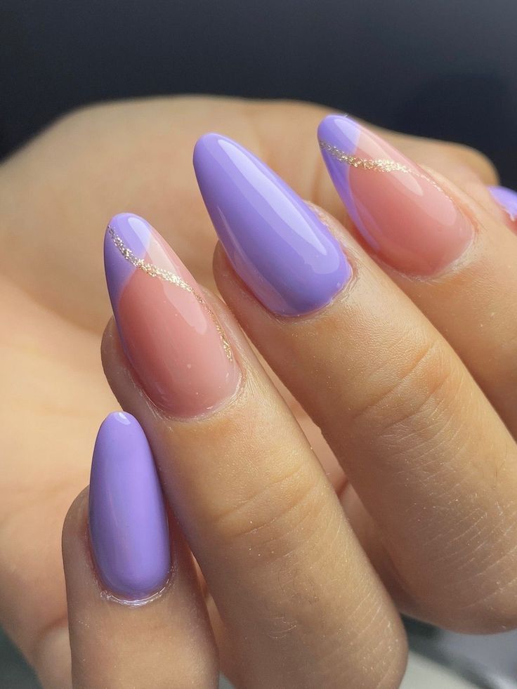 unhas em gel lilás
