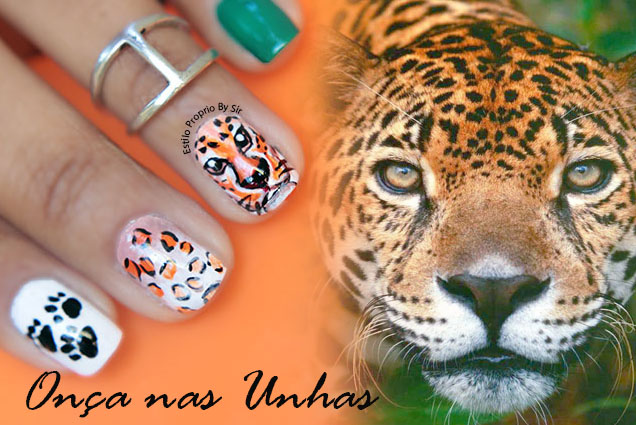 unhas de animal print