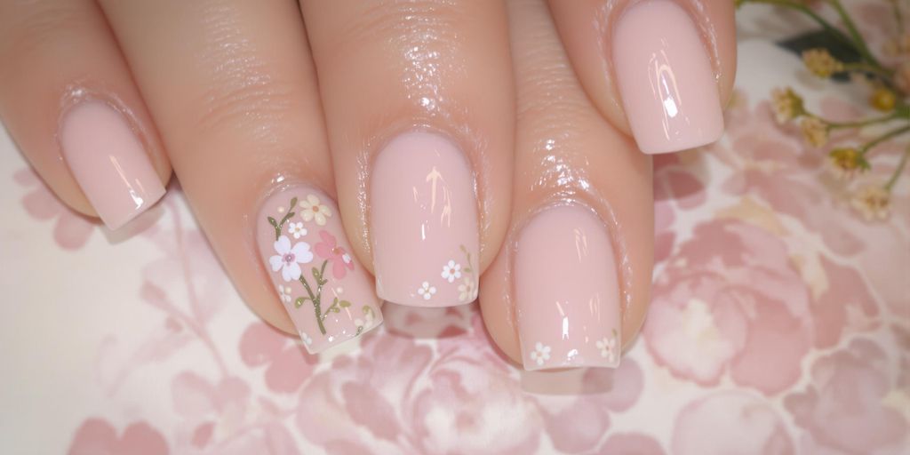 unha rosa bebe com glitter