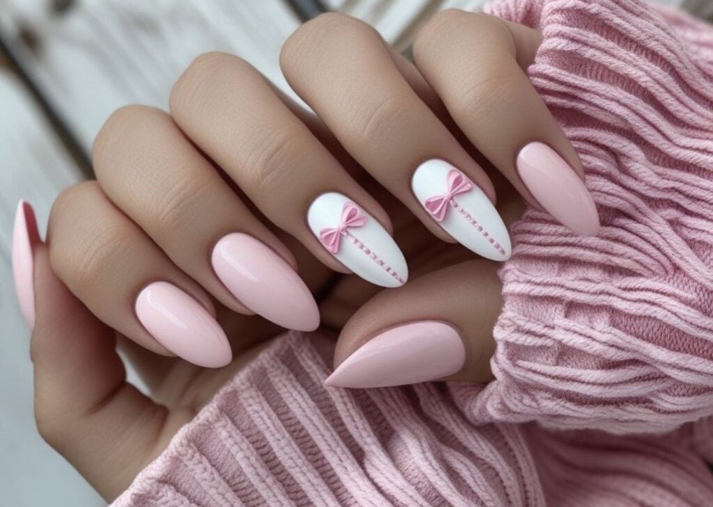 unhas rosa bebê