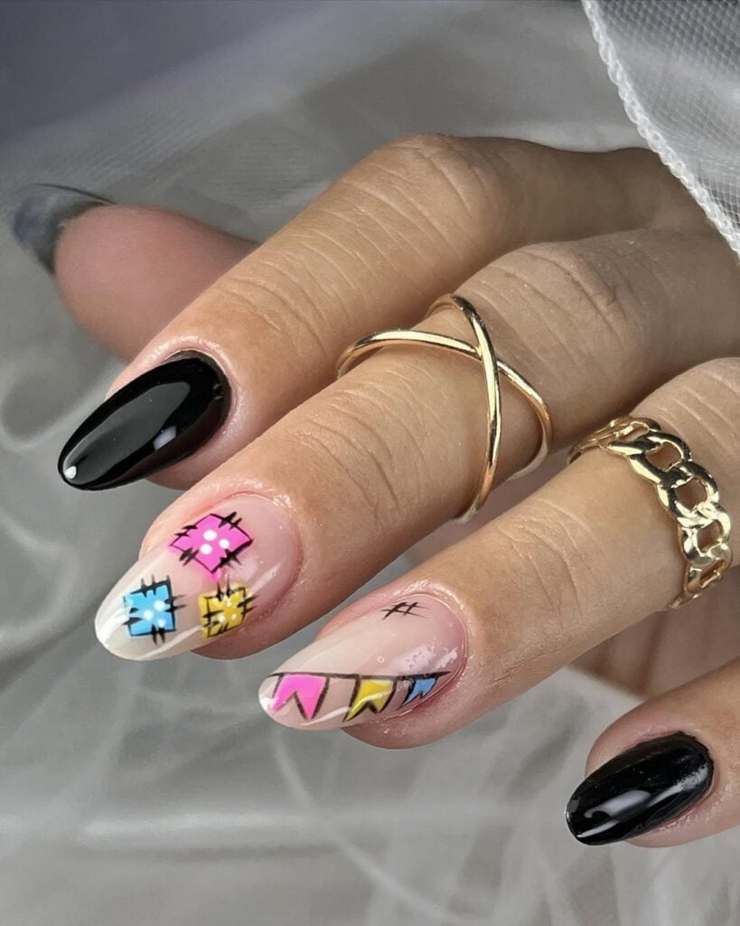 Unhas xadrez festa