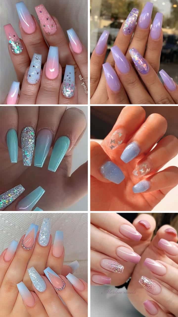 unhas pastel decoradas