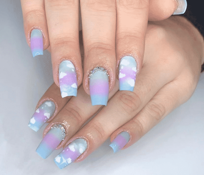 unhas francesinha pastel