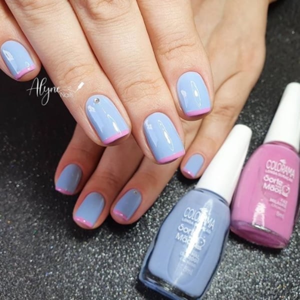 unhas degradê pastel