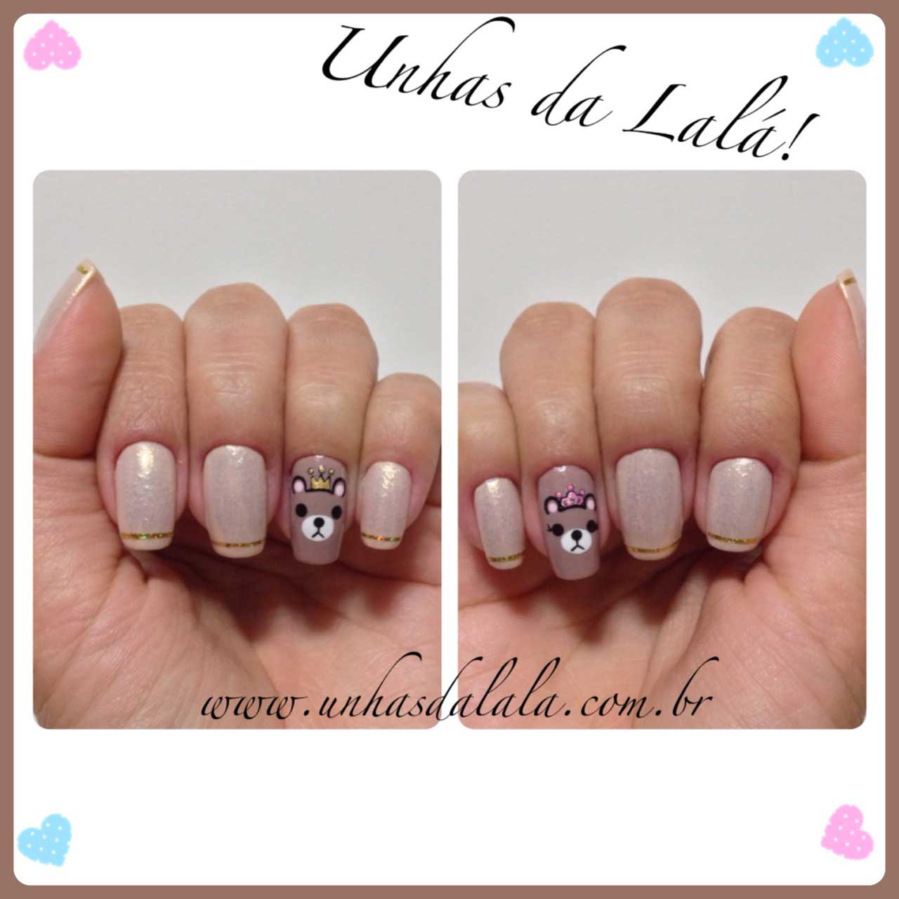 adesivo ursinho para unhas