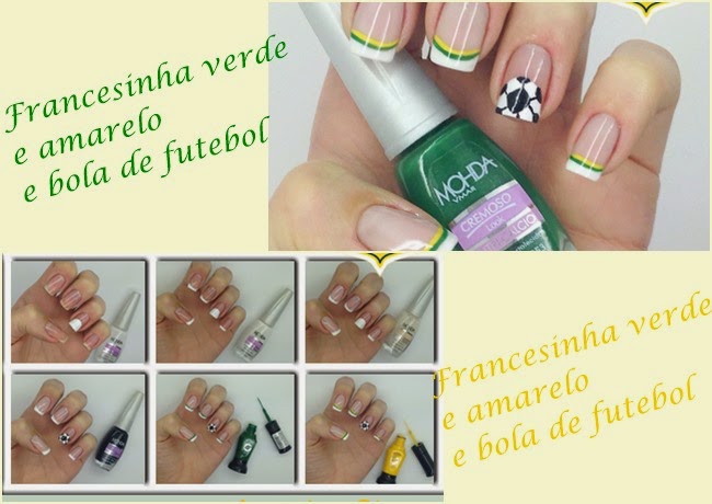 unha decorada verde e amarelo filha única