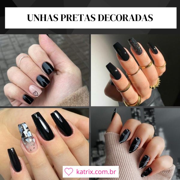 como fazer unha de gel preta em casa