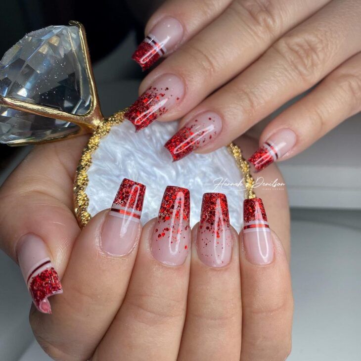 Vermelho com glitter