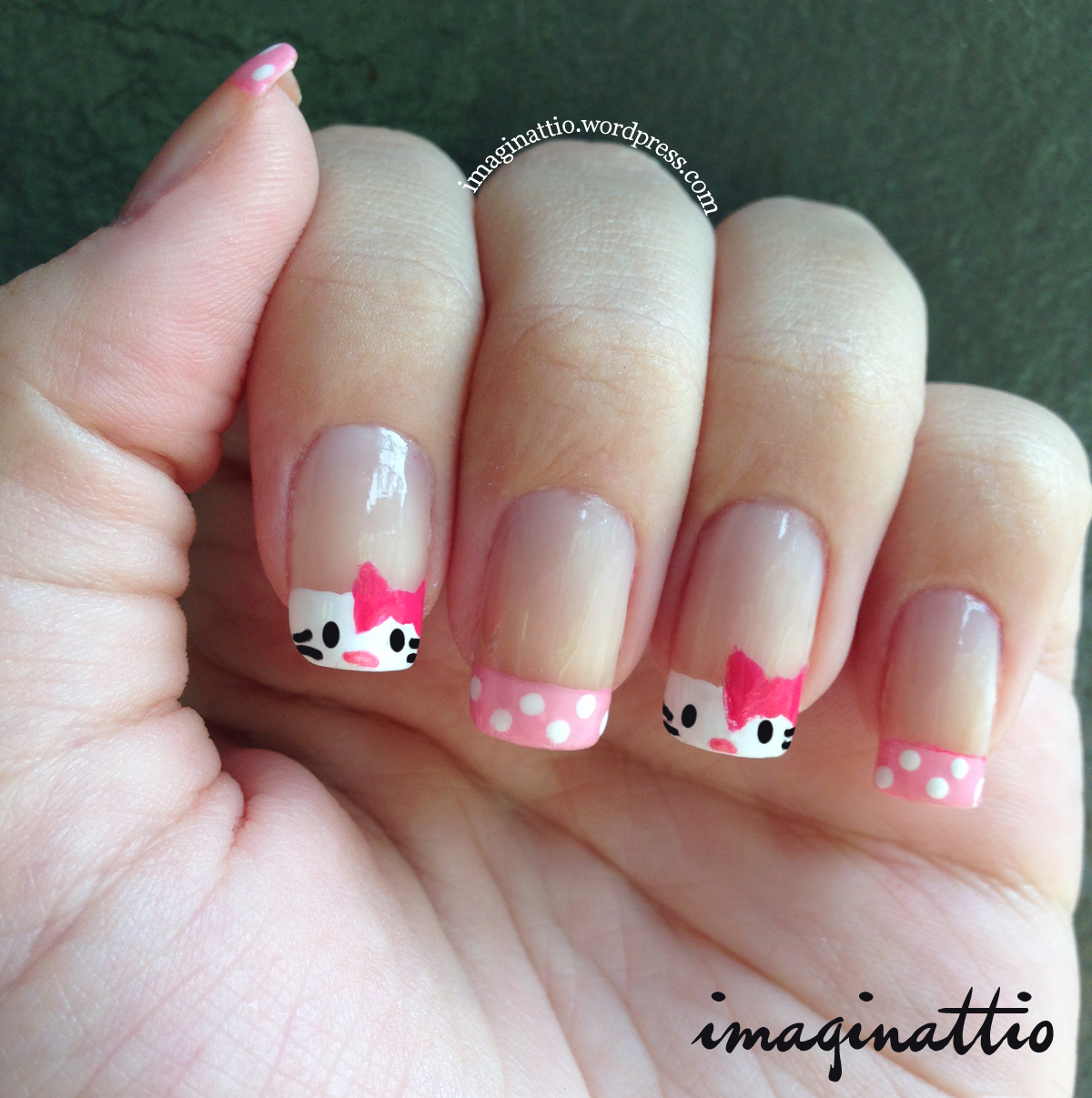 unha decorada Hello Kitty passo a passo