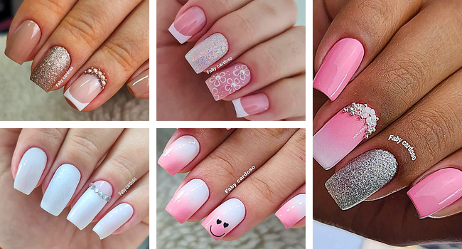 unhas claras e delicadas