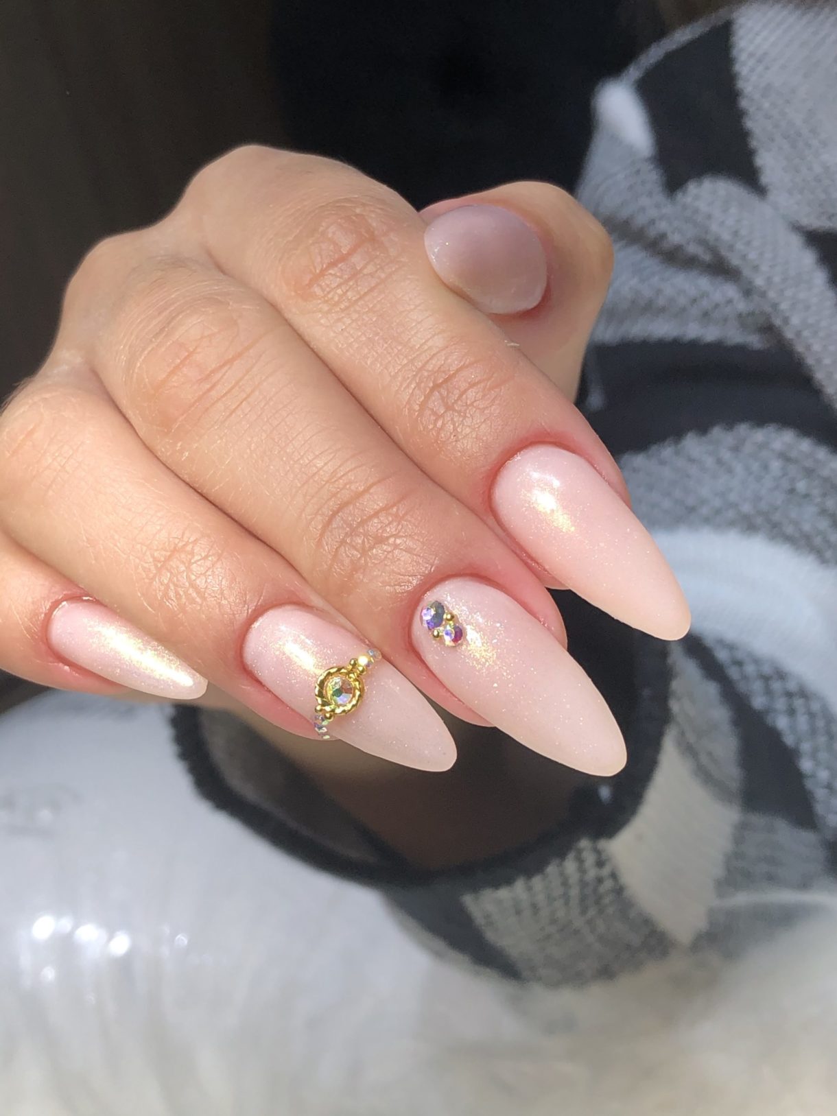 unha almond simples