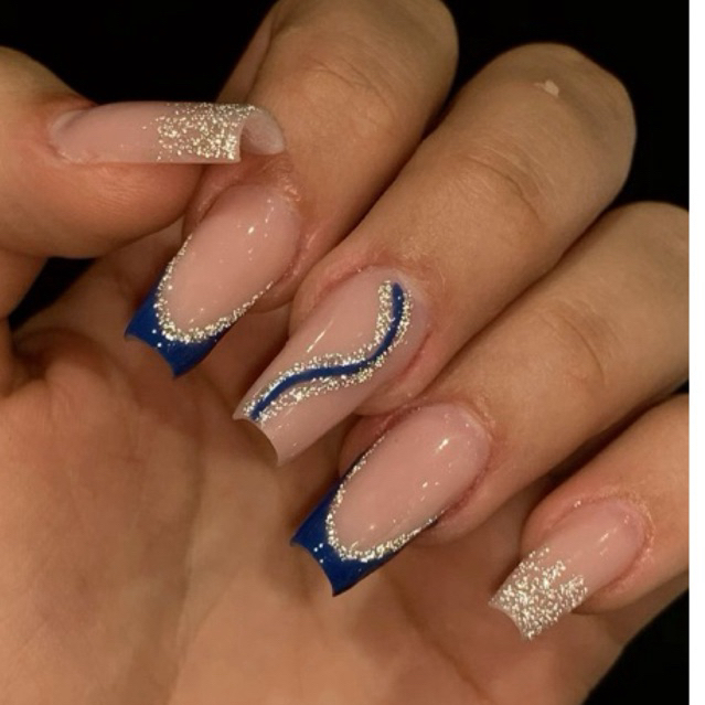 como fazer unha gel azul