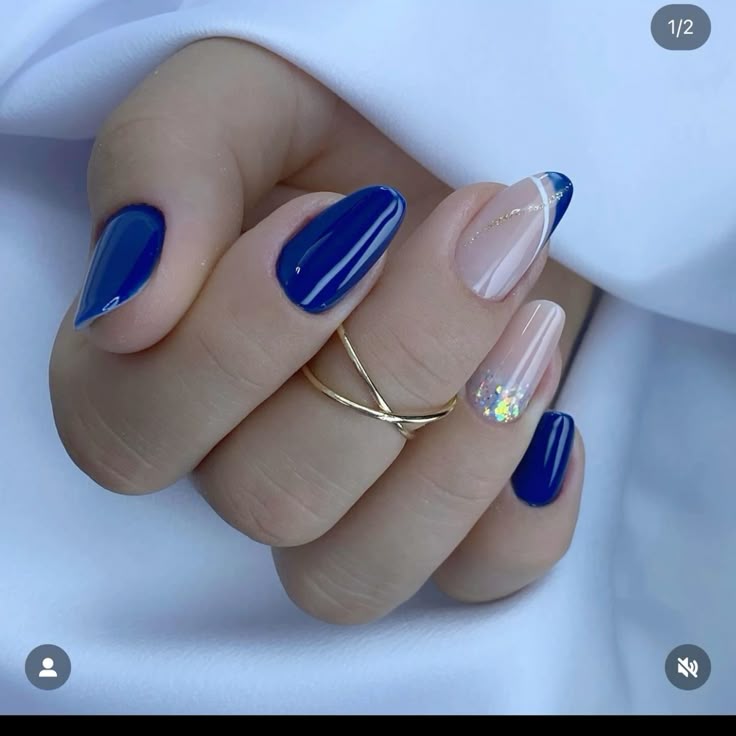 unha encapsulada azul royal