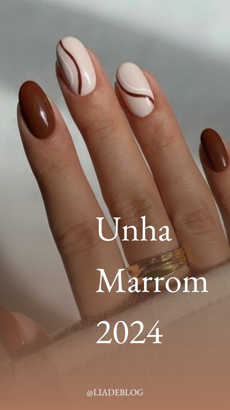 unha em gel marrom