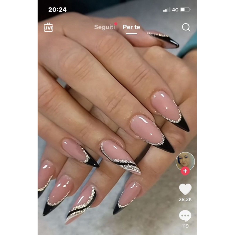 unhas postiças preta gel