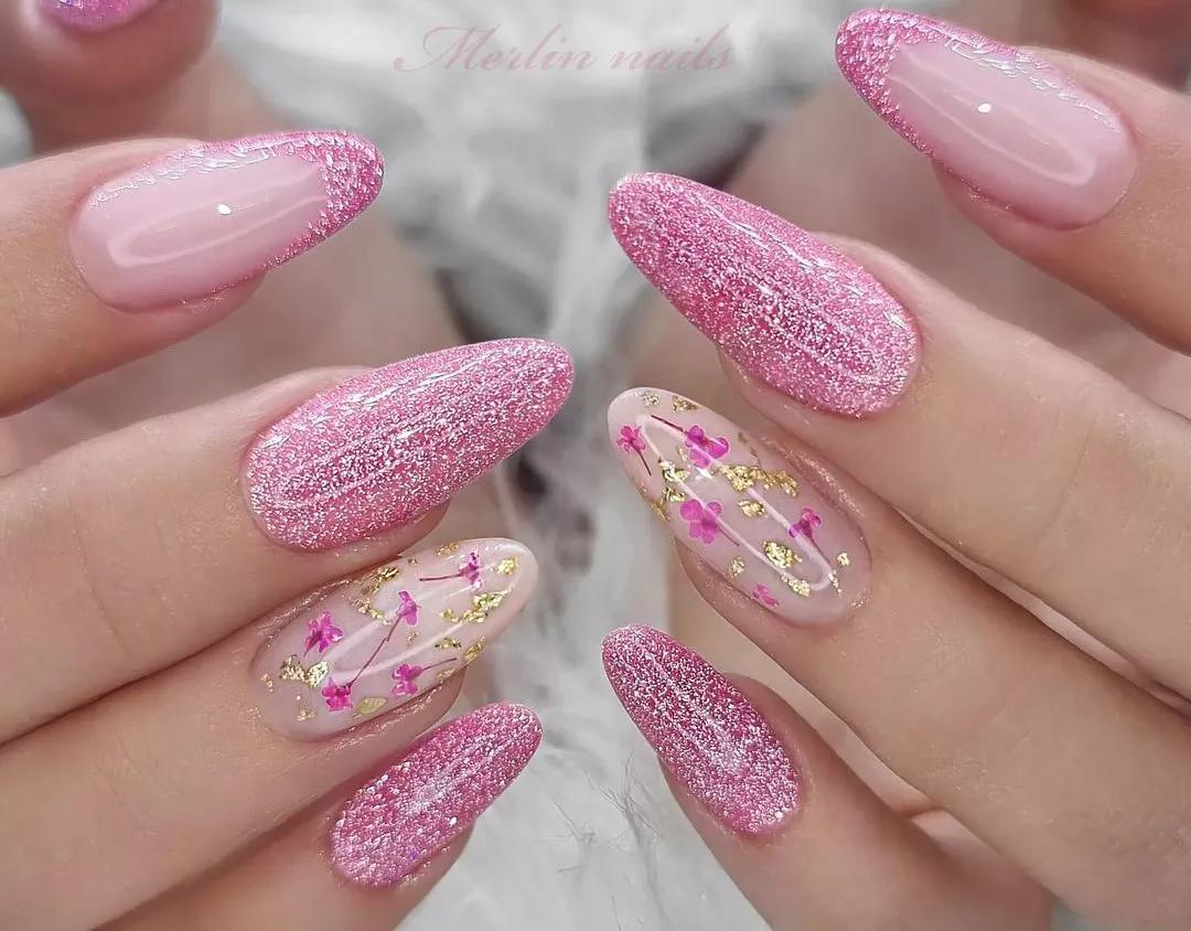 decoracao unhas rosa