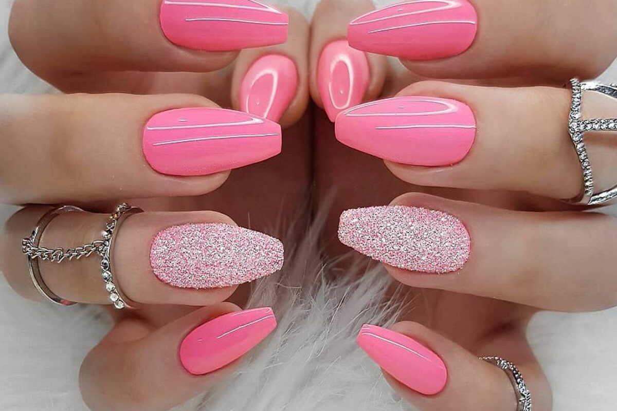 decoracao unhas rosa