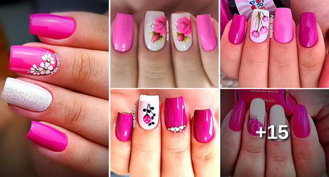 unhas rosa bebê