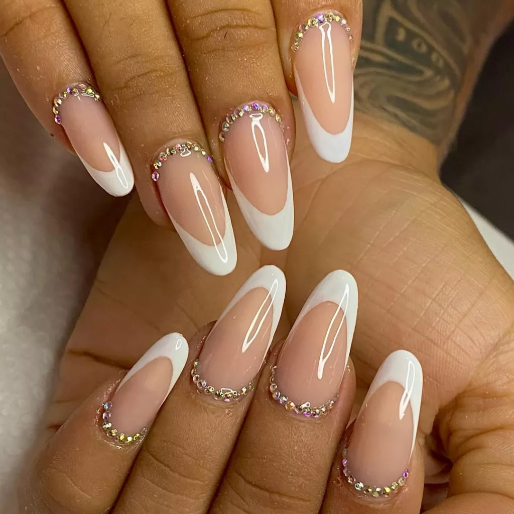 unhas em gel com banho de brilho