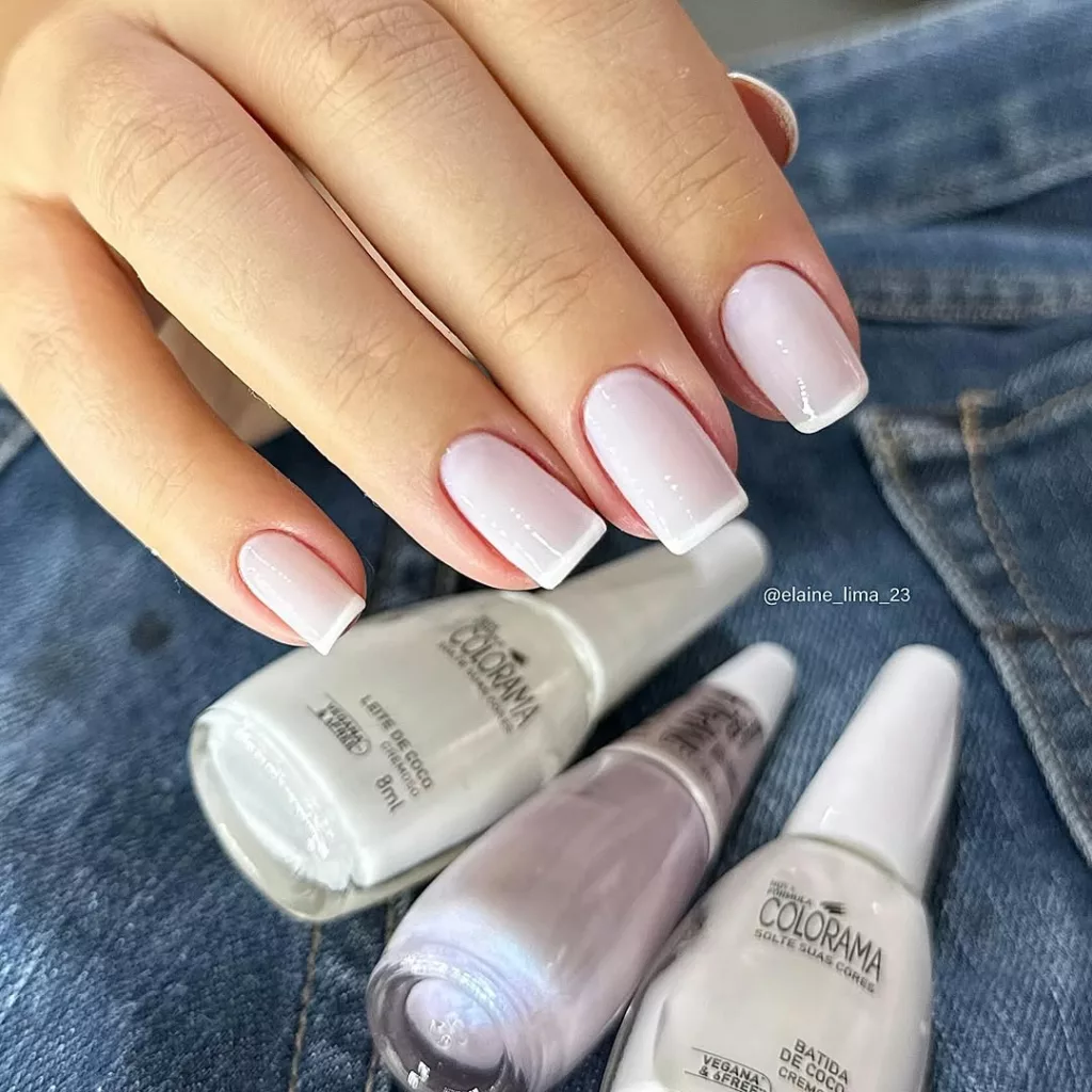 Unhas postiças quadradas francesinha