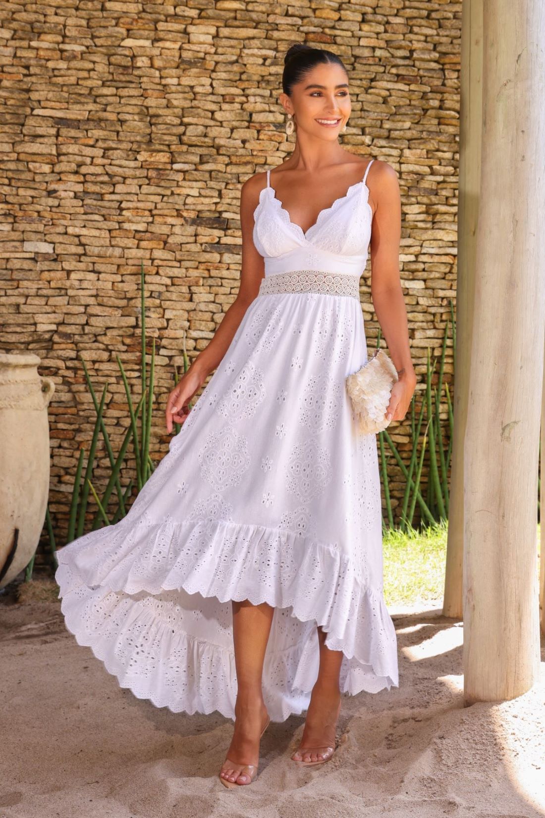 vestido longo branco feminino