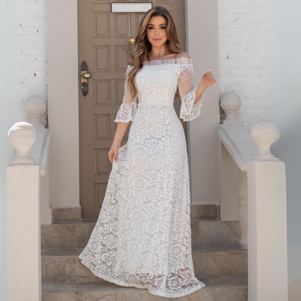 vestido branco longo para ano novo
